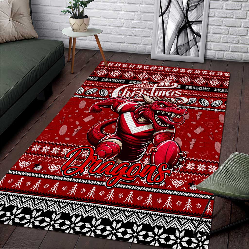 Dragons Rugby Xmas Area Rug Australia NRL Mascot