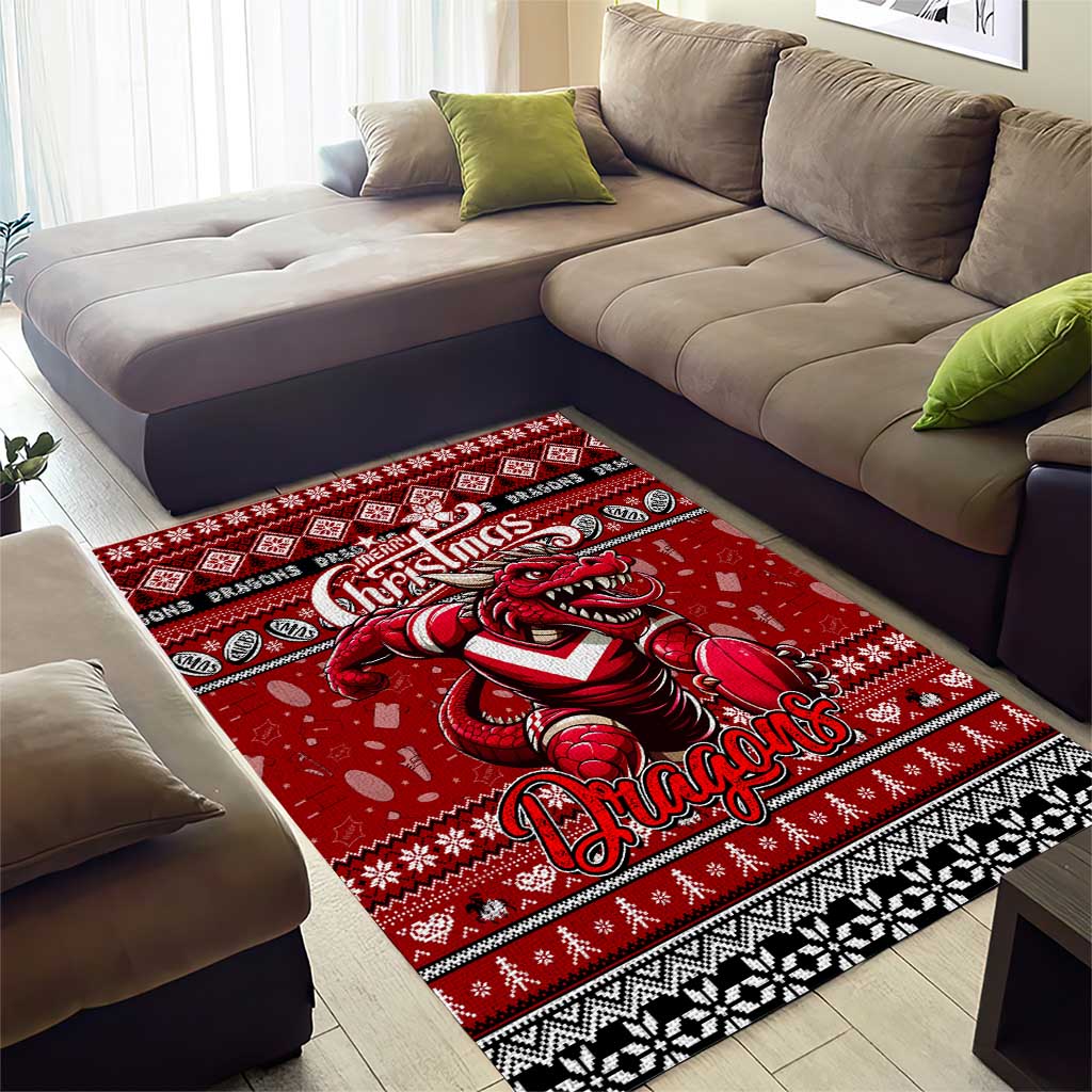 Dragons Rugby Xmas Area Rug Australia NRL Mascot