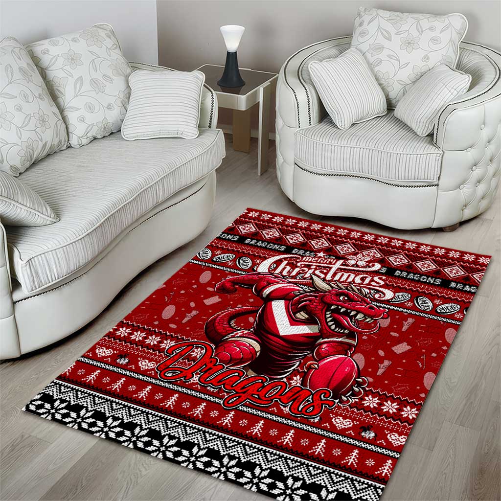 Dragons Rugby Xmas Area Rug Australia NRL Mascot