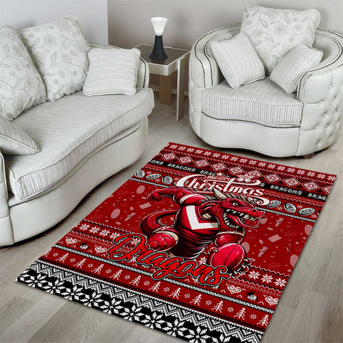 Dragons Rugby Xmas Area Rug Australia NRL Mascot