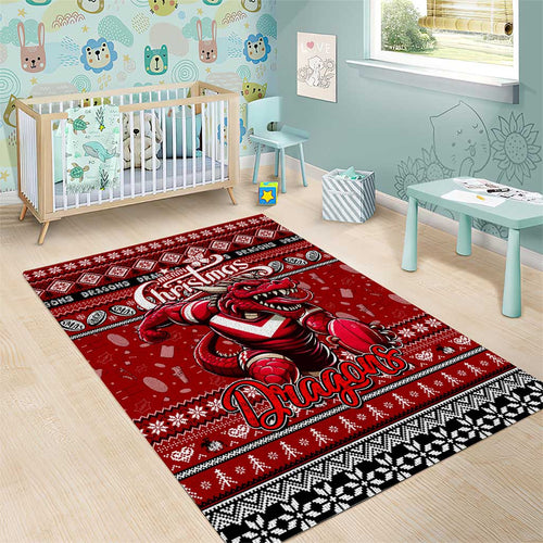Dragons Rugby Xmas Area Rug Australia NRL Mascot