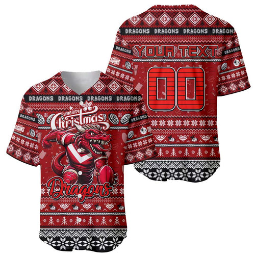 Personalized Dragons Rugby Xmas Baseball Jersey Australia NRL Mascot