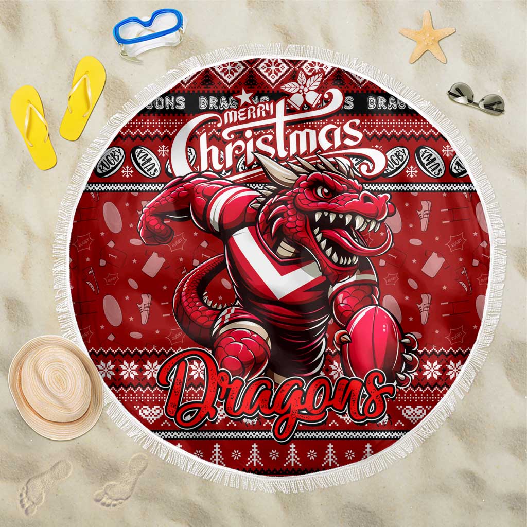 Dragons Rugby Xmas Beach Blanket Australia NRL Mascot
