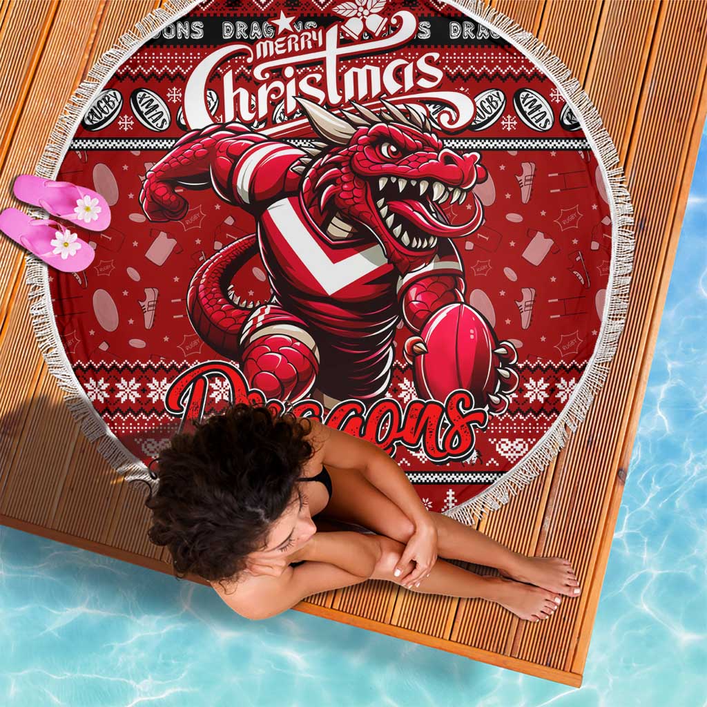 Dragons Rugby Xmas Beach Blanket Australia NRL Mascot
