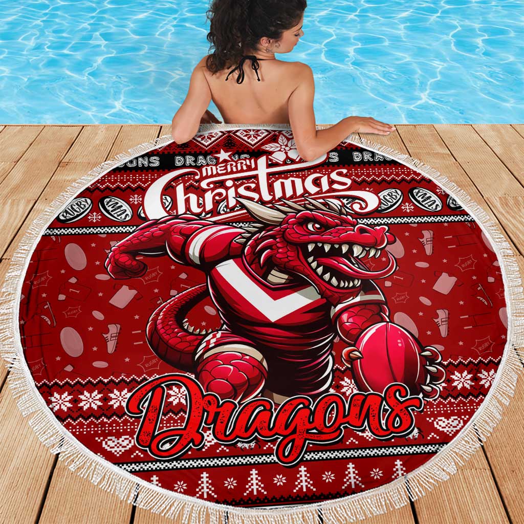 Dragons Rugby Xmas Beach Blanket Australia NRL Mascot