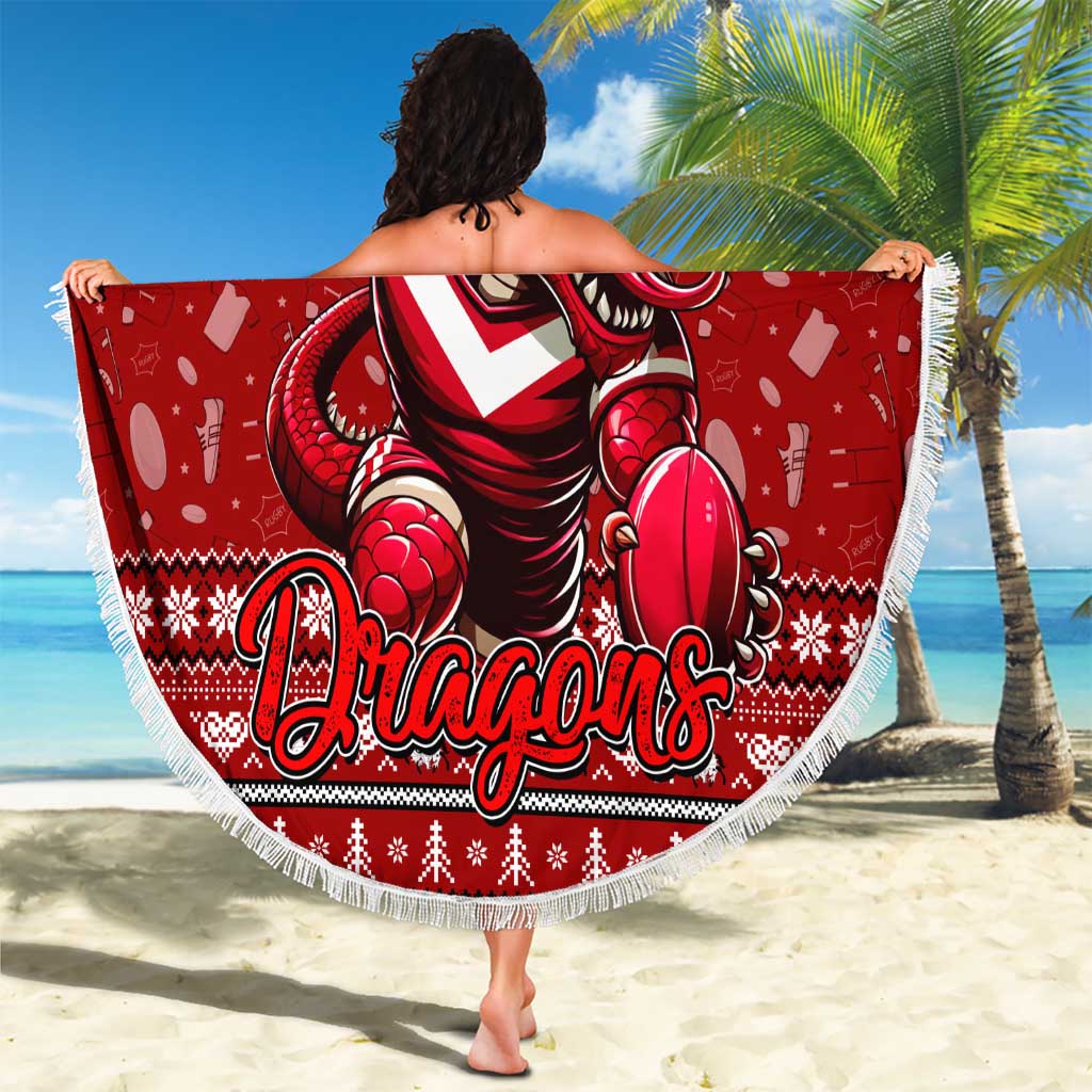 Dragons Rugby Xmas Beach Blanket Australia NRL Mascot