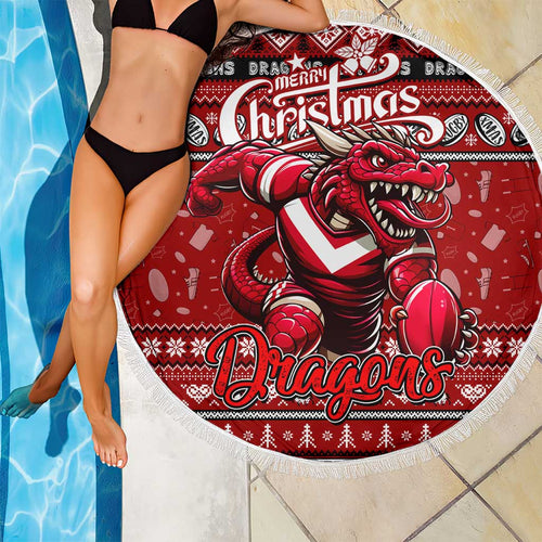 Dragons Rugby Xmas Beach Blanket Australia NRL Mascot