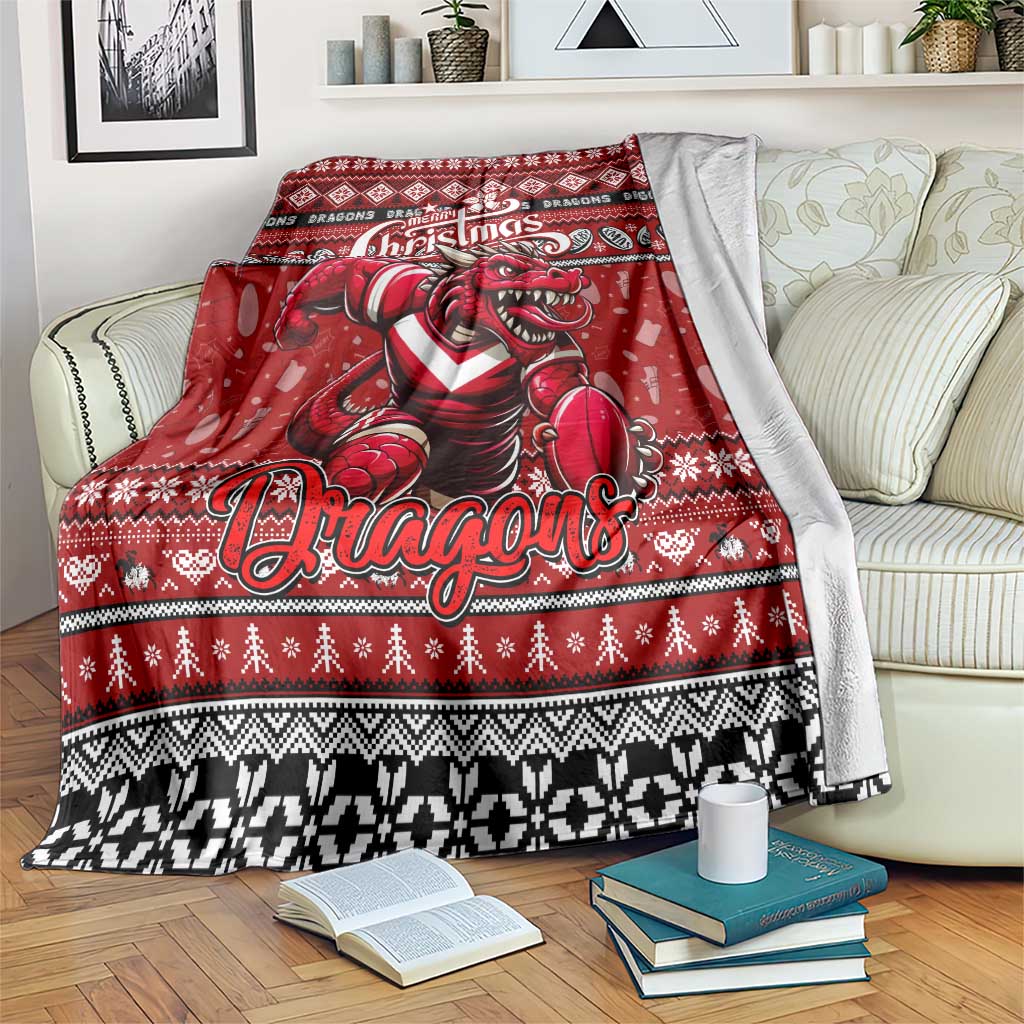 Dragons Rugby Xmas Blanket Australia NRL Mascot