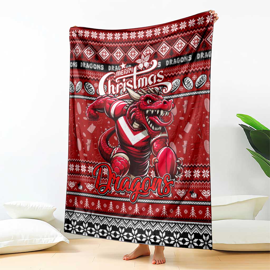Dragons Rugby Xmas Blanket Australia NRL Mascot