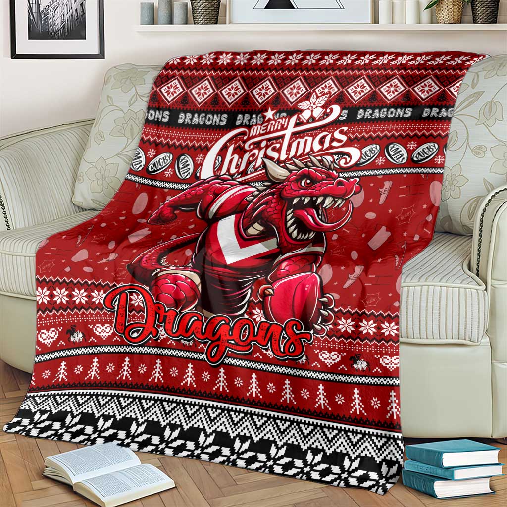 Dragons Rugby Xmas Blanket Australia NRL Mascot