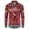 Personalized Dragons Rugby Xmas Button Sweatshirt Australia NRL Mascot