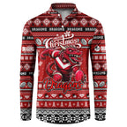 Personalized Dragons Rugby Xmas Button Sweatshirt Australia NRL Mascot