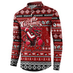 Personalized Dragons Rugby Xmas Button Sweatshirt Australia NRL Mascot