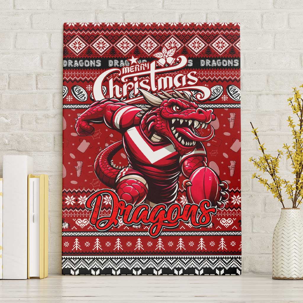 Dragons Rugby Xmas Canvas Wall Art Australia NRL Mascot