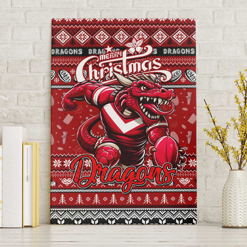 Dragons Rugby Xmas Canvas Wall Art Australia NRL Mascot