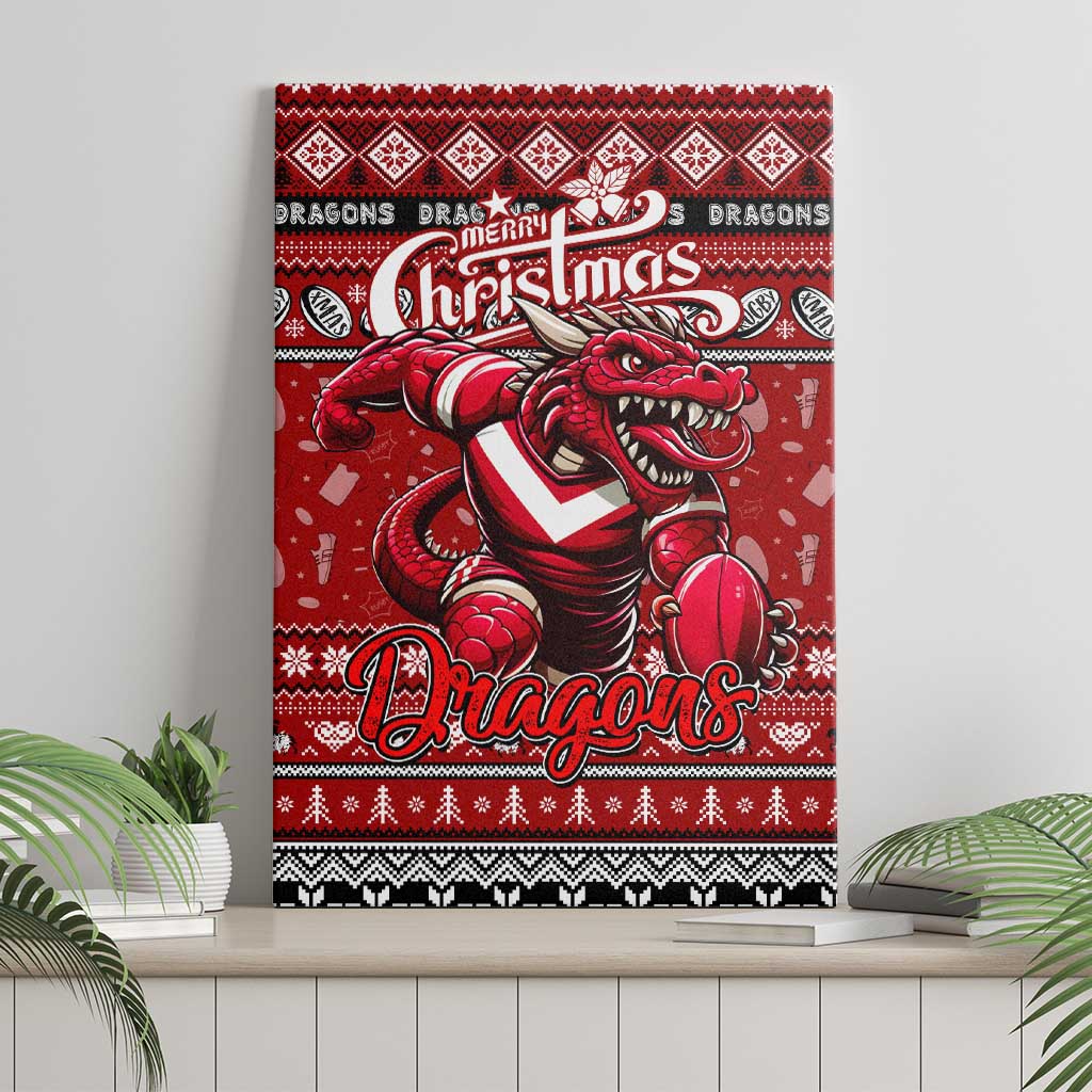 Dragons Rugby Xmas Canvas Wall Art Australia NRL Mascot