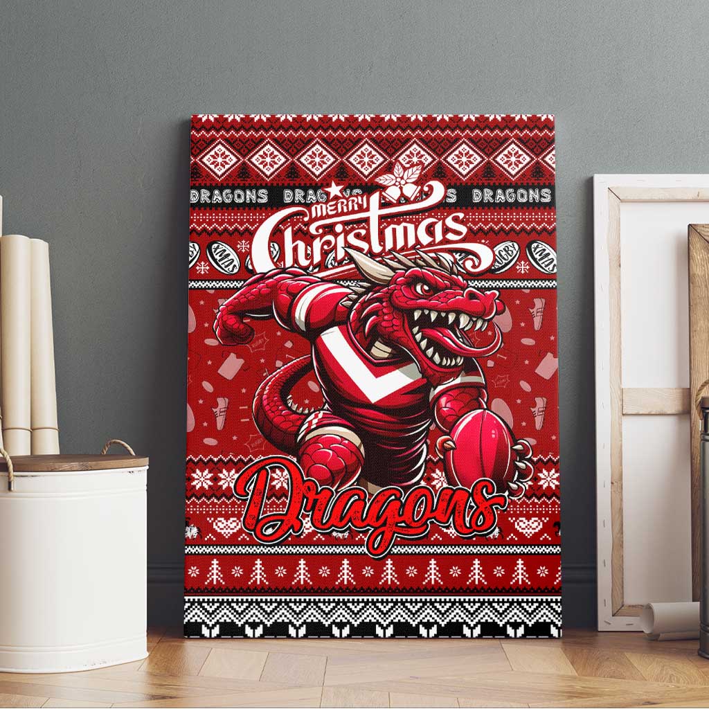 Dragons Rugby Xmas Canvas Wall Art Australia NRL Mascot