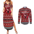 Personalized Dragons Rugby Xmas Couples Matching Summer Maxi Dress and Long Sleeve Button Shirt Australia NRL Mascot