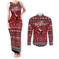 Personalized Dragons Rugby Xmas Couples Matching Tank Maxi Dress and Long Sleeve Button Shirt Australia NRL Mascot
