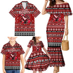 Personalized Dragons Rugby Xmas Family Matching Mermaid Dress and Hawaiian Shirt Australia NRL Mascot
