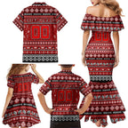 Personalized Dragons Rugby Xmas Family Matching Mermaid Dress and Hawaiian Shirt Australia NRL Mascot
