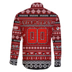 Personalized Dragons Rugby Xmas Family Matching Puletasi and Hawaiian Shirt Australia NRL Mascot