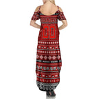 Personalized Dragons Rugby Xmas Family Matching Summer Maxi Dress and Hawaiian Shirt Australia NRL Mascot