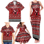 Personalized Dragons Rugby Xmas Family Matching Tank Maxi Dress and Hawaiian Shirt Australia NRL Mascot