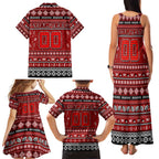 Personalized Dragons Rugby Xmas Family Matching Tank Maxi Dress and Hawaiian Shirt Australia NRL Mascot