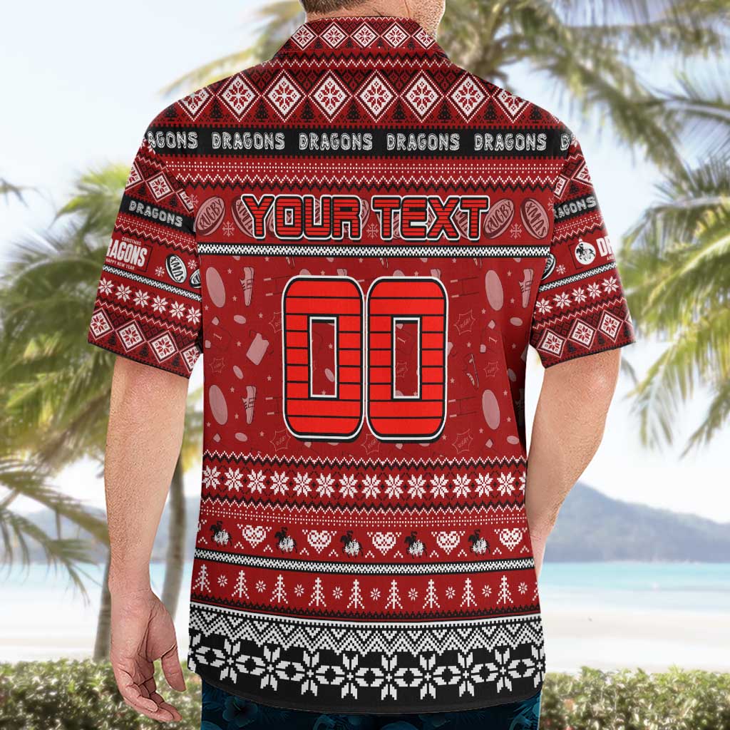 Personalized Dragons Rugby Xmas Hawaiian Shirt Australia NRL Mascot
