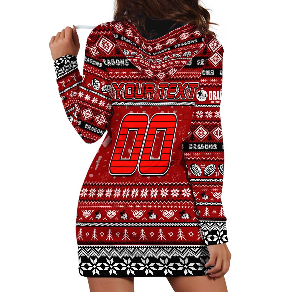 Personalized Dragons Rugby Xmas Hoodie Dress Australia NRL Mascot