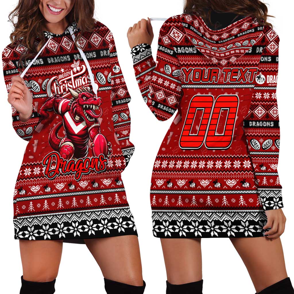 Personalized Dragons Rugby Xmas Hoodie Dress Australia NRL Mascot