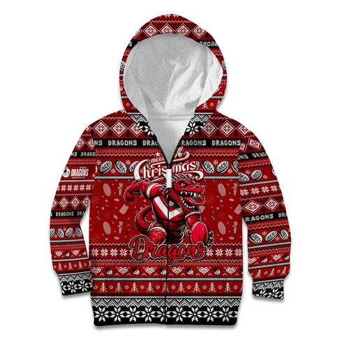 Personalized Dragons Rugby Xmas Kid Hoodie Australia NRL Mascot