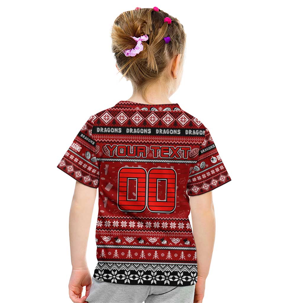 Personalized Dragons Rugby Xmas Kid T Shirt Australia NRL Mascot