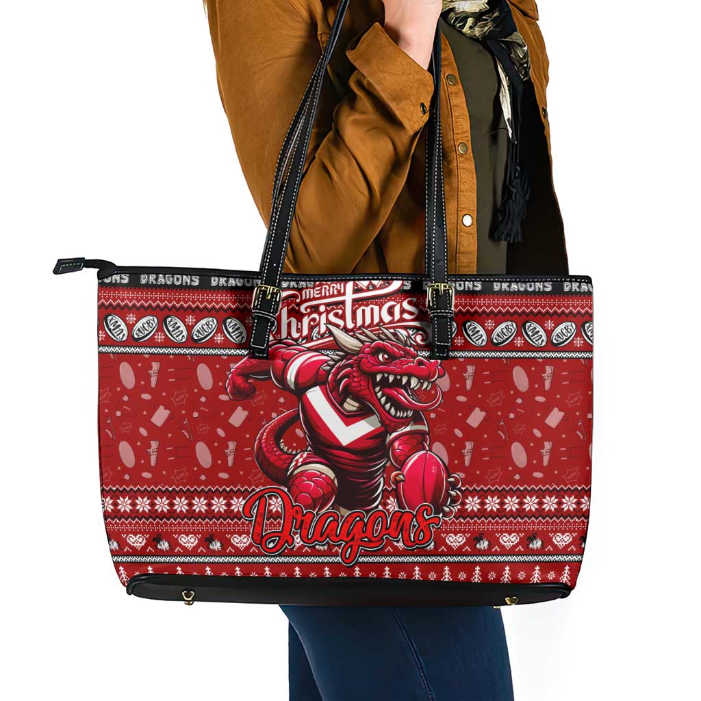 Dragons Rugby Xmas Leather Tote Bag Australia NRL Mascot