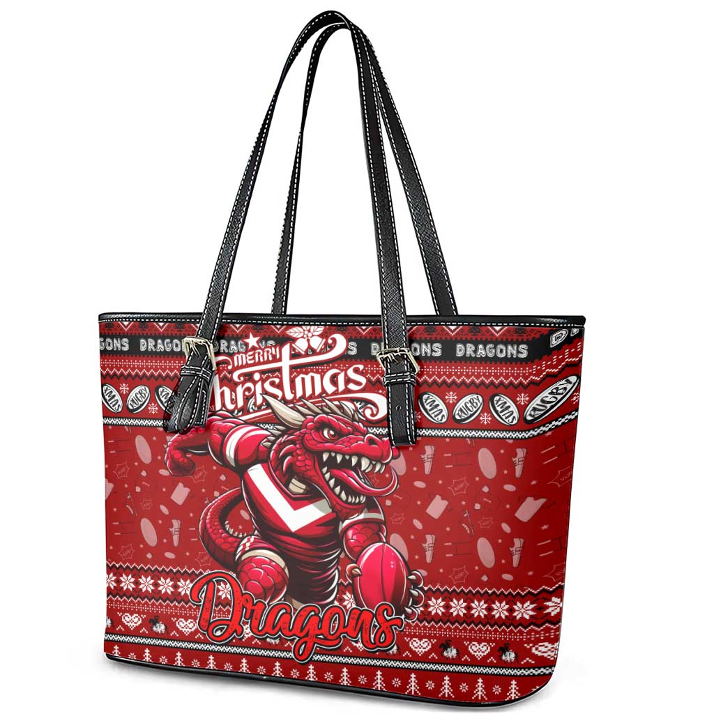 Dragons Rugby Xmas Leather Tote Bag Australia NRL Mascot