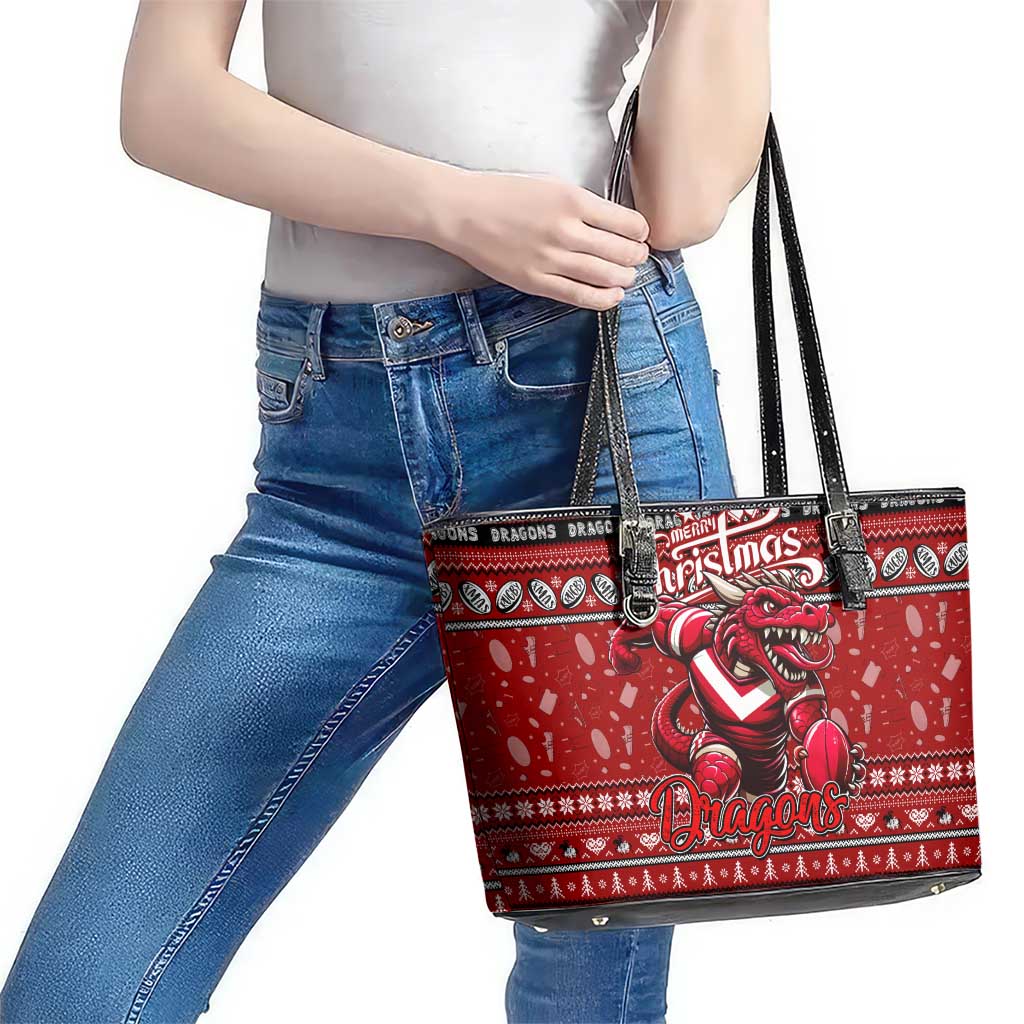 Dragons Rugby Xmas Leather Tote Bag Australia NRL Mascot