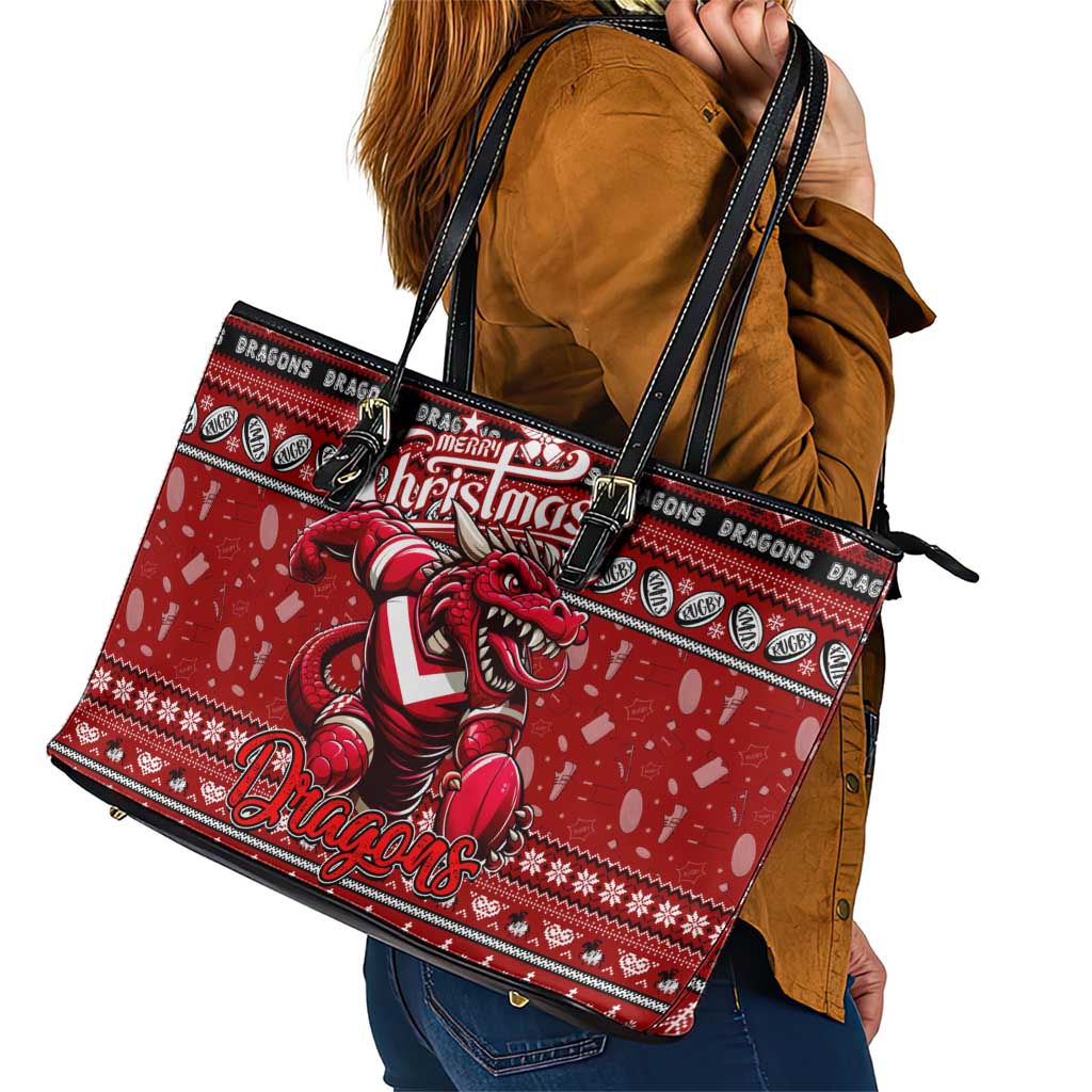 Dragons Rugby Xmas Leather Tote Bag Australia NRL Mascot