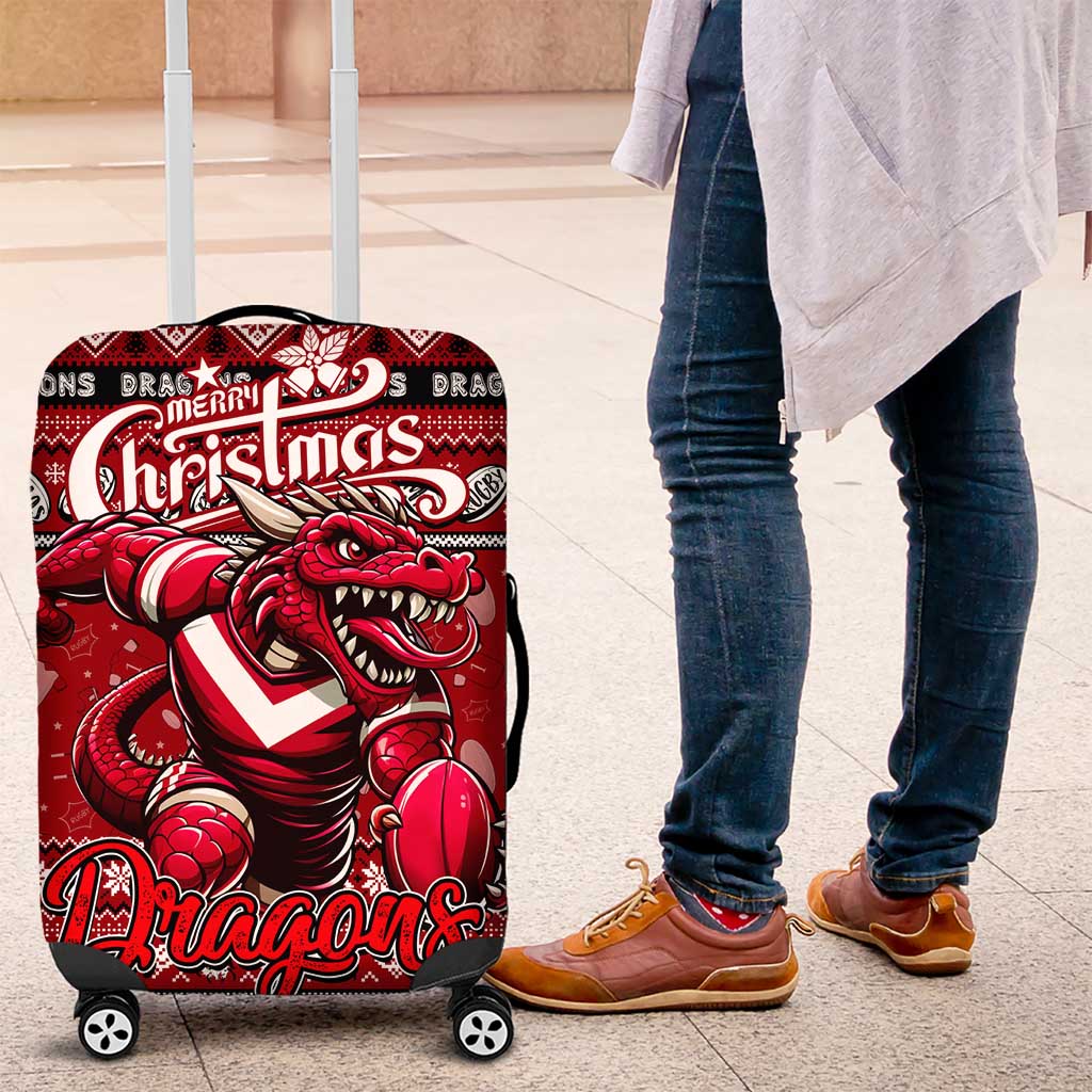 Dragons Rugby Xmas Luggage Cover Australia NRL Mascot