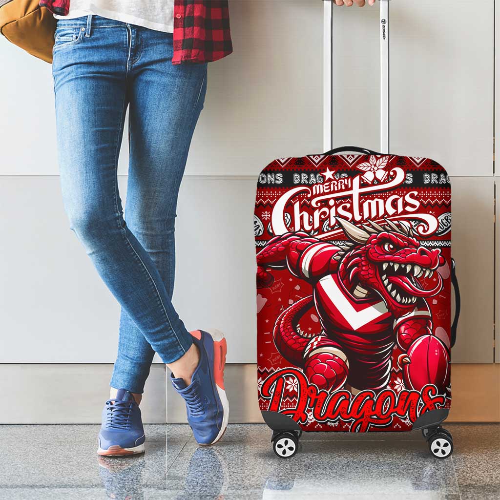 Dragons Rugby Xmas Luggage Cover Australia NRL Mascot