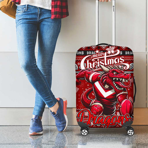 Dragons Rugby Xmas Luggage Cover Australia NRL Mascot