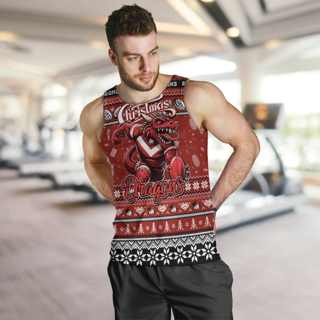 Personalized Dragons Rugby Xmas Men Tank Top Australia NRL Mascot
