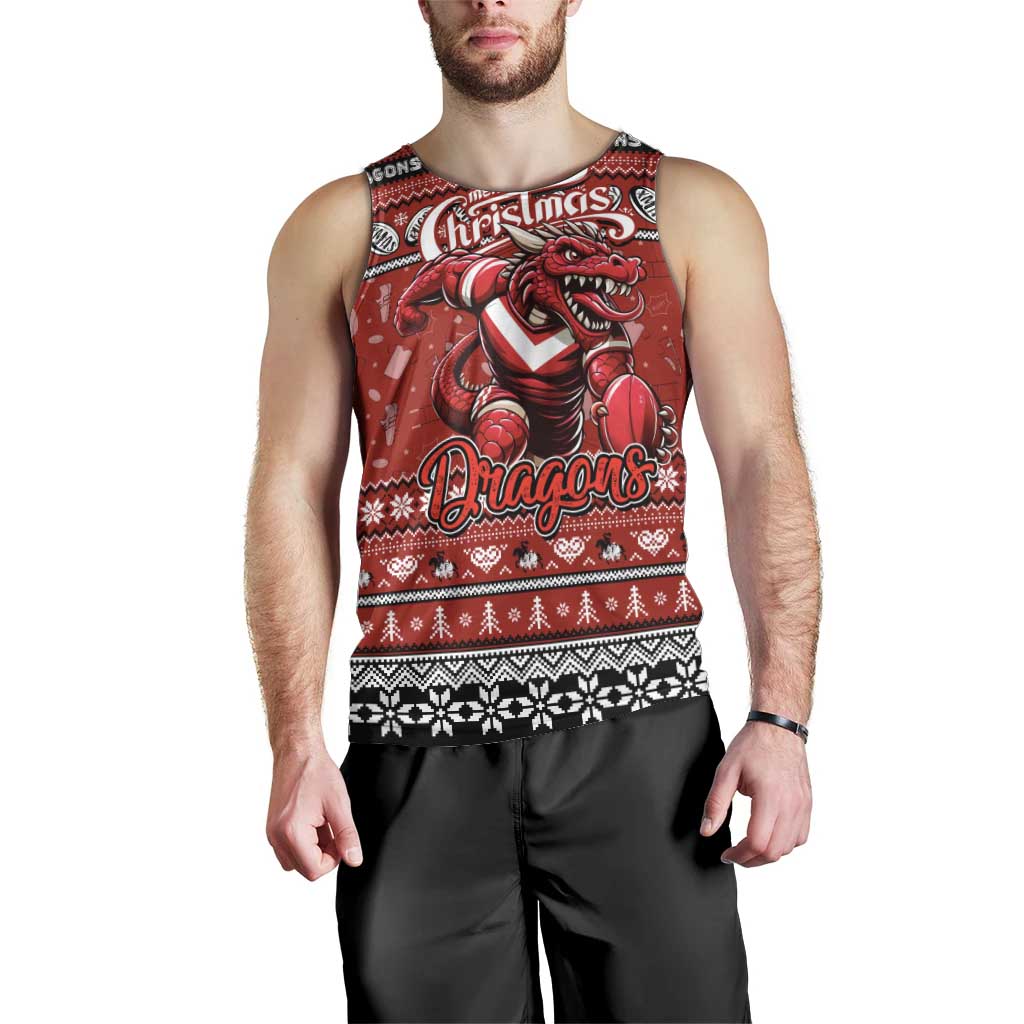 Personalized Dragons Rugby Xmas Men Tank Top Australia NRL Mascot