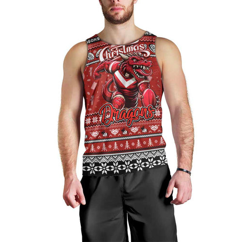 Personalized Dragons Rugby Xmas Men Tank Top Australia NRL Mascot