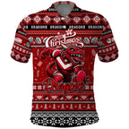 Personalized Dragons Rugby Xmas Polo Shirt Australia NRL Mascot