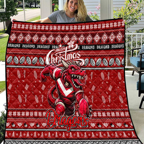 Dragons Rugby Xmas Quilt Australia NRL Mascot