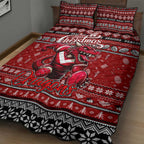 Dragons Rugby Xmas Quilt Bed Set Australia NRL Mascot