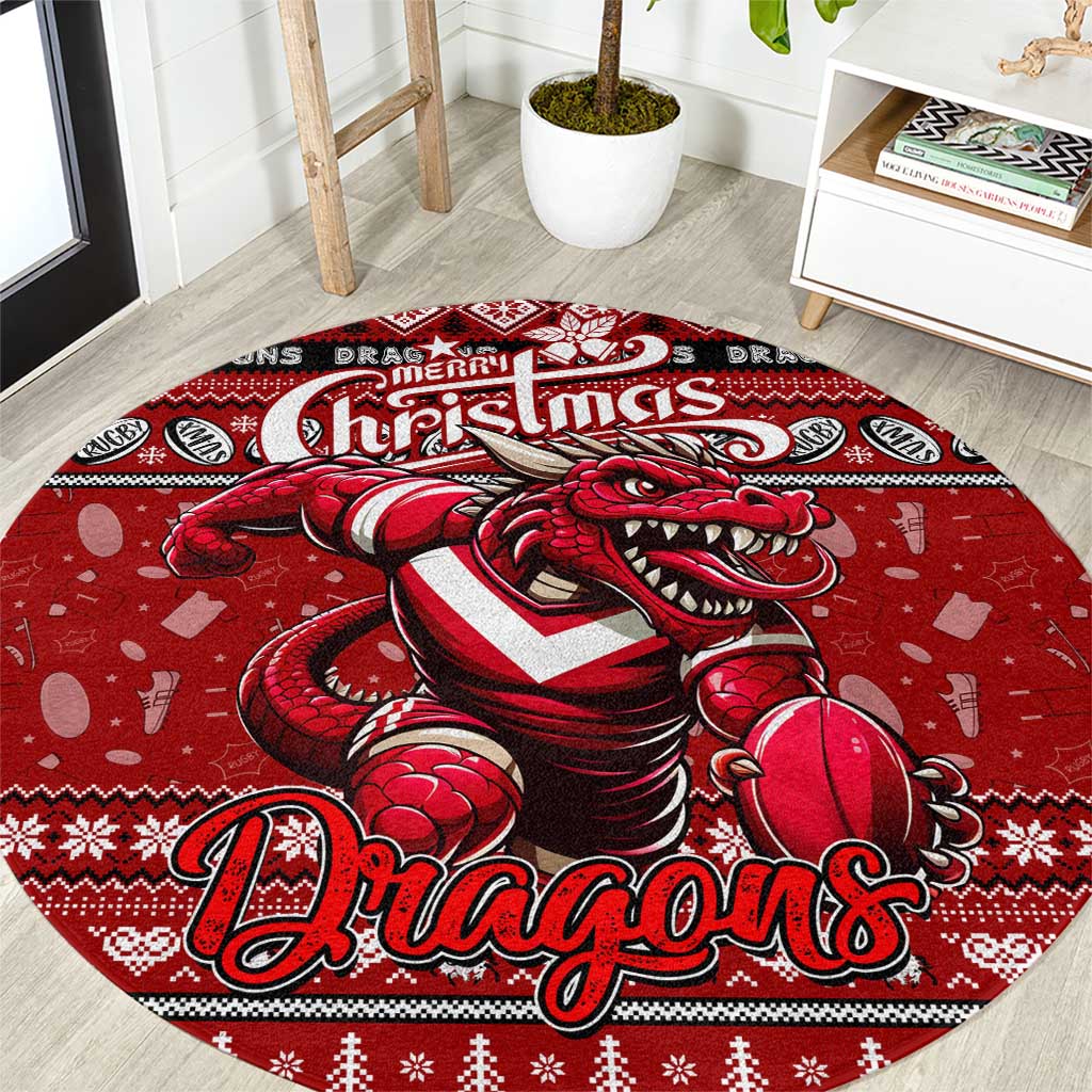 Dragons Rugby Xmas Round Carpet Australia NRL Mascot