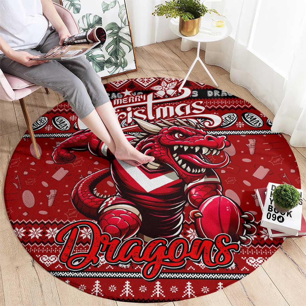 Dragons Rugby Xmas Round Carpet Australia NRL Mascot