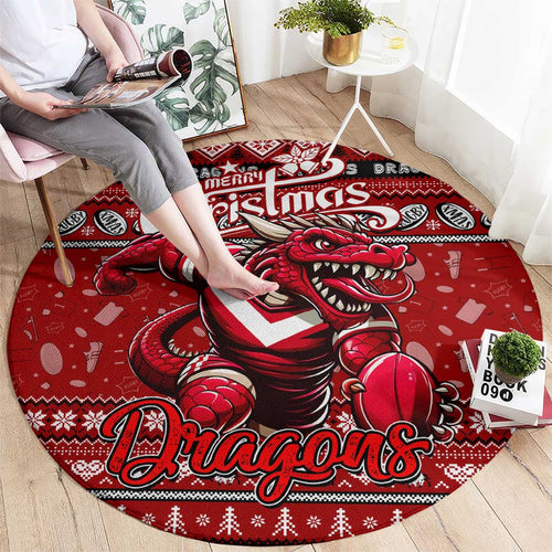 Dragons Rugby Xmas Round Carpet Australia NRL Mascot